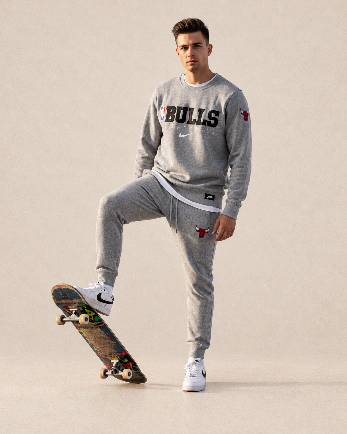 Conjunto Bulls Cinza — fotografia 1