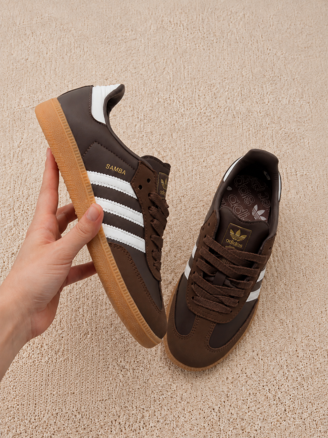 ADIDAS SAMBA CASTANHO / BRANCO