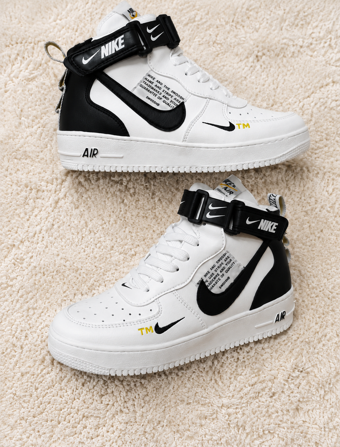 NIKE AIR FORCE 1 MID TM BRANCO / PRETO
