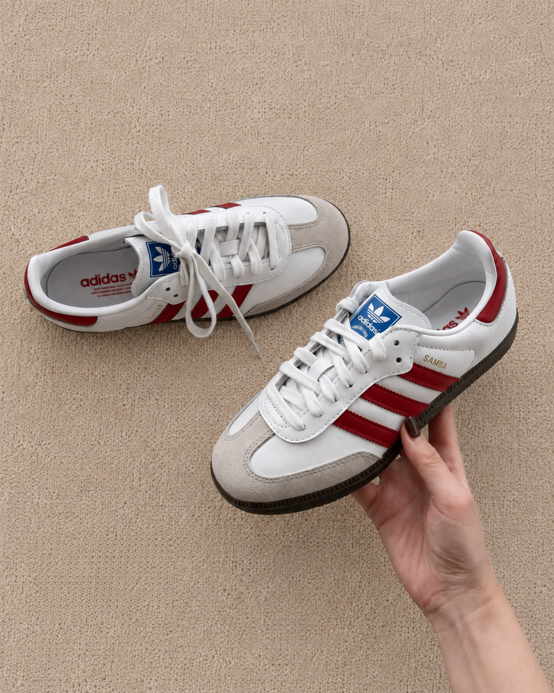 ADIDAS SAMBA BRANCO / VERMELHO