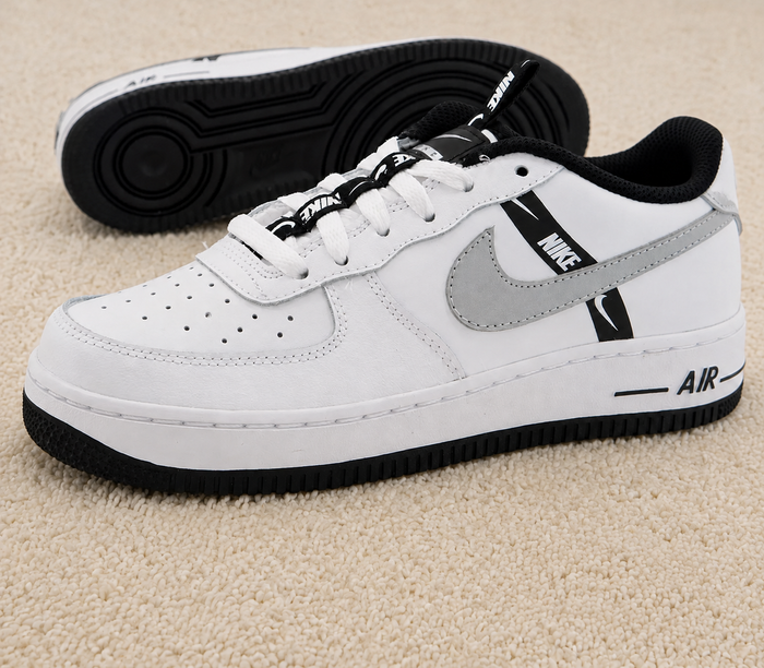NIKE AIR FORCE 1 LOW BRANCO / CINZA / PRETO