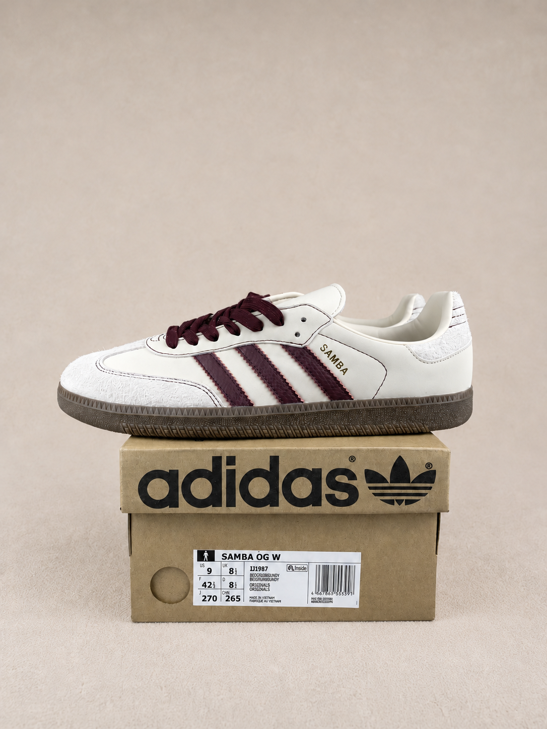 ADIDAS SAMBA BEGE / BORDÔ